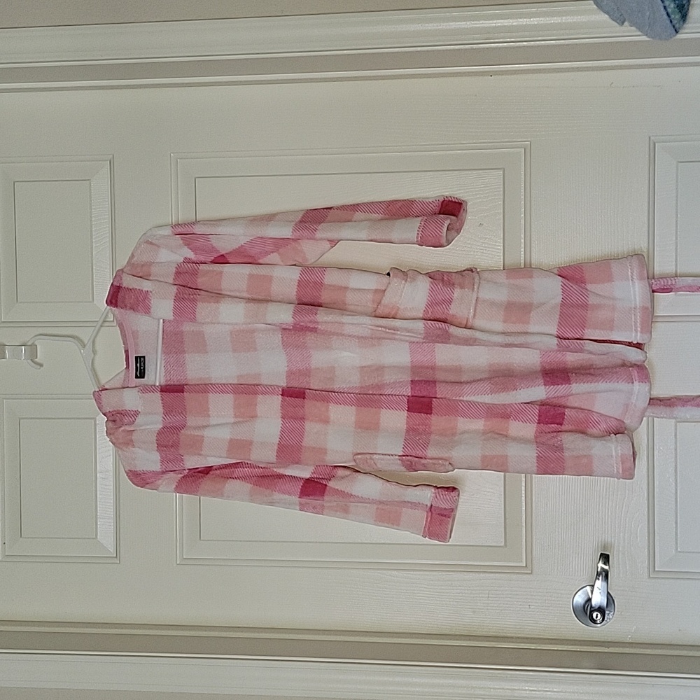 Eddie Bauer Girls Pink Plush Robe M 10/12